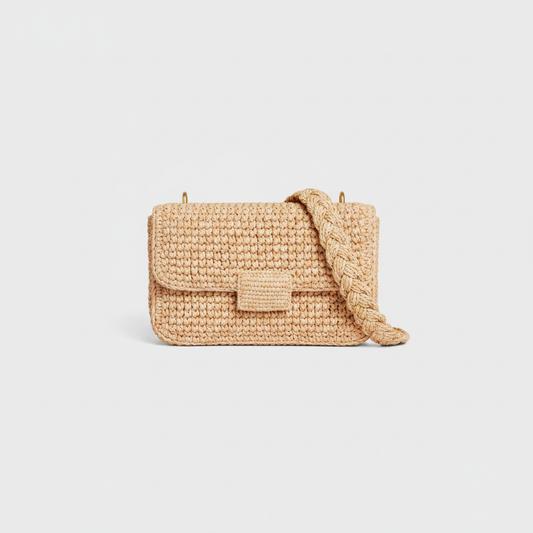 Raffia Chain Shoulder Bag