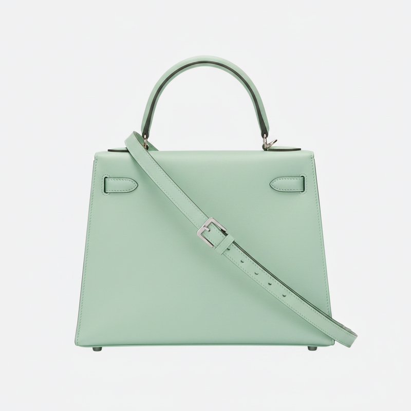 Grained Leather Handbag with Gold Hardware