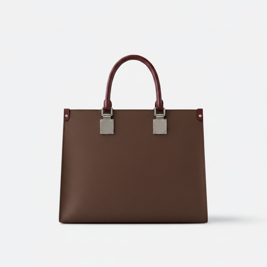 Monogrammed Leather Tote Bag