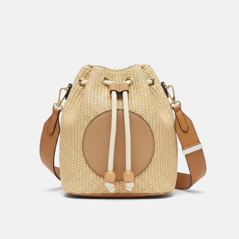 Small Woven Straw Tote Bag