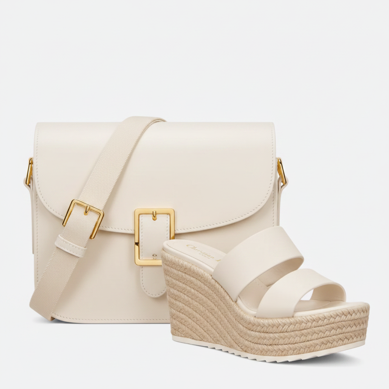 Leather Shoulder Bag and Heel Slide Set